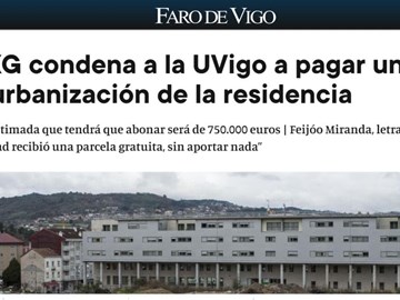 El TSXG condena a la UVigo a pagar una parte de la urbanización de la residencia