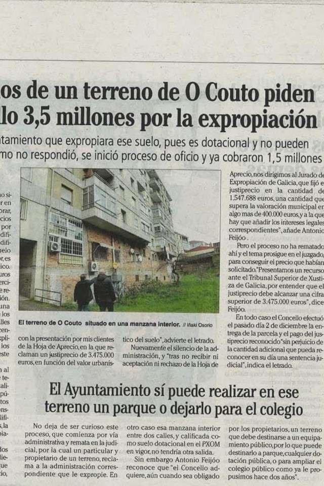 Los dueños de un terreno de O Couto piden al Concello 3