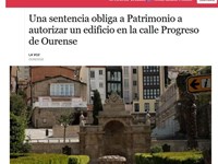 Una sentencia obliga a Patrimonio a autorizar un edificio en la calle Progreso de Ourense