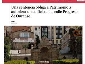 Una sentencia obliga a Patrimonio a autorizar un edificio en la calle Progreso de Ourense